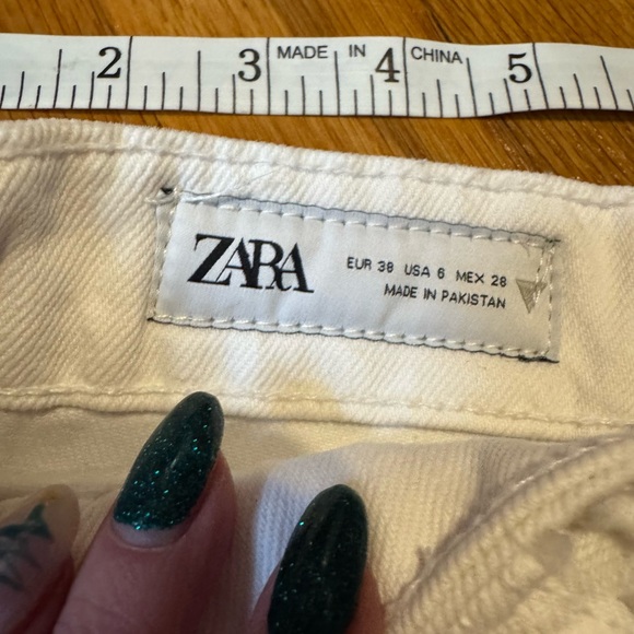 nwt Zara white mid rise full length wide leg jeans **run small - Picture 8 of 12